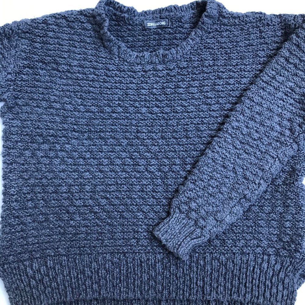 Chunky Knit Grey Billabong Pullover Sweater Size Large